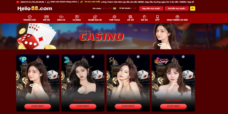 Casino trực tuyến cao cấp, hàng trăm trò chơi đến từ các sảnh nổi tiếng